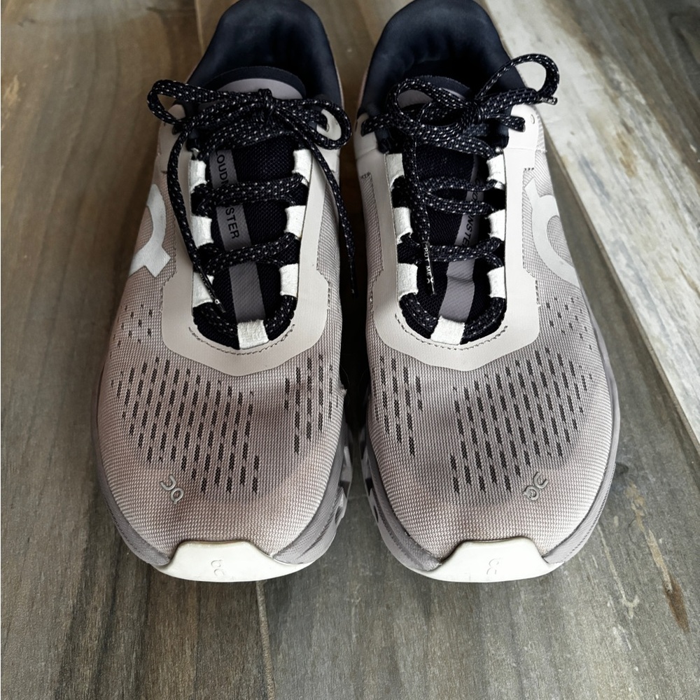 On CloudMonster Running Shoes in Grey/Purple - Picture 3 of 8